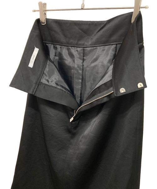 ASTRAET（アストラット）ASTRAET (アストラット) サテン フラップポケット タイトスカート ブラックの古着・服飾アイテム