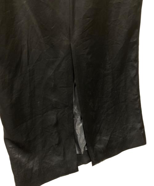 ASTRAET（アストラット）ASTRAET (アストラット) サテン フラップポケット タイトスカート ブラックの古着・服飾アイテム