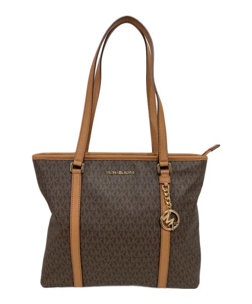 MICHAEL KORS（マイケル・コース）MICHAEL KORS (マイケル・コース) トートバッグ ブラウン×ベージュの古着・服飾アイテム