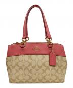 COACHコーチ）の古着「シグネチャー ミニ ブルック ハンドバッグ」｜ピンクベージュ