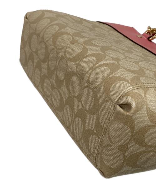 COACH（コーチ）COACH (コーチ) シグネチャー ミニ ブルック ハンドバッグ ピンクベージュの古着・服飾アイテム