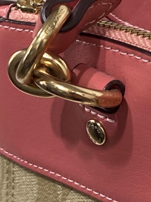 COACH（コーチ）COACH (コーチ) シグネチャー ミニ ブルック ハンドバッグ ピンクベージュの古着・服飾アイテム