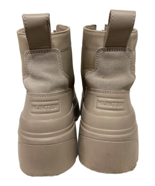 HUNTER（ハンター）HUNTER (ハンター) エクスプローラー アンクル ジップ フラットフォームブーツ ベージュ サイズ:38の古着・服飾アイテム