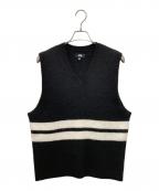 stussyステューシー）の古着「BRUSHED MOHAIR VEST」｜ブラック