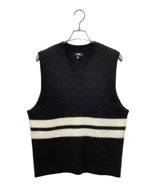 stussy（ステューシー）stussy (ステューシー) BRUSHED MOHAIR VEST ブラック サイズ:Mの古着・服飾アイテム