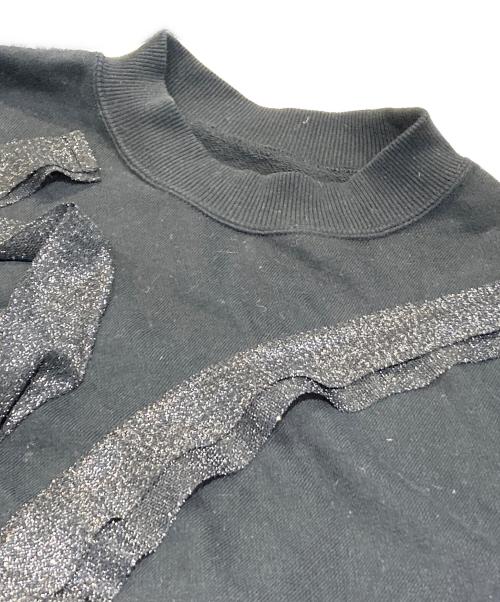 HOUGA（ホウガ）houga (ホウガ) クロップドフリルスエット ブラック サイズ:Fの古着・服飾アイテム