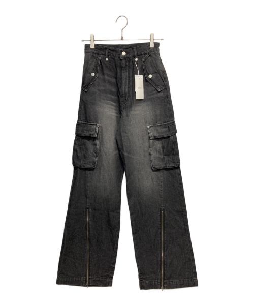 MURUA（ムルーア）MURUA (ムルーア) ジップヘムカーゴデニムパンツ ブラック サイズ:1の古着・服飾アイテム