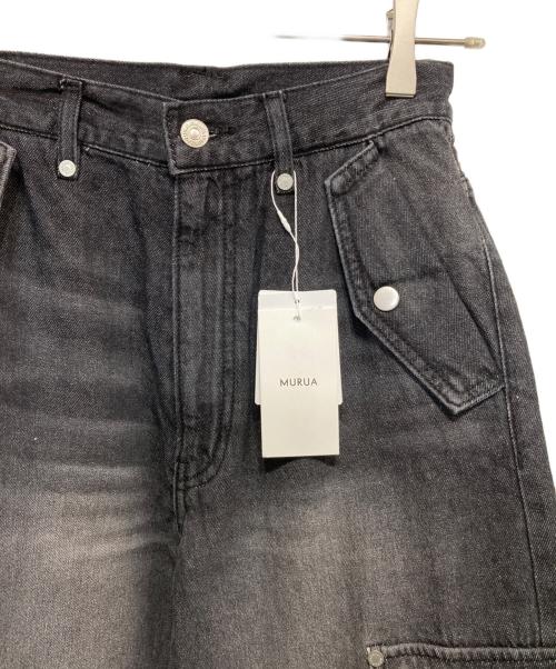 MURUA（ムルーア）MURUA (ムルーア) ジップヘムカーゴデニムパンツ ブラック サイズ:1の古着・服飾アイテム