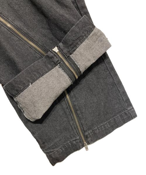 MURUA（ムルーア）MURUA (ムルーア) ジップヘムカーゴデニムパンツ ブラック サイズ:1の古着・服飾アイテム
