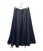 ROPEロペ）の古着「ドライコットンフレアスカート」｜ネイビー