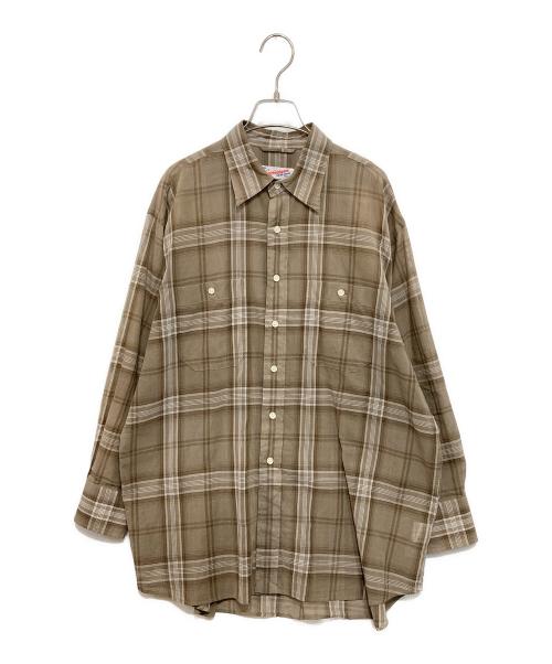 Spick and Span（スピック＆スパン）Spick and Span (スピック＆スパン) コットンボイルチェックシャツ ベージュ サイズ:-の古着・服飾アイテム