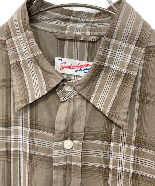 Spick and Span（スピック＆スパン）Spick and Span (スピック＆スパン) コットンボイルチェックシャツ ベージュ サイズ:-の古着・服飾アイテム