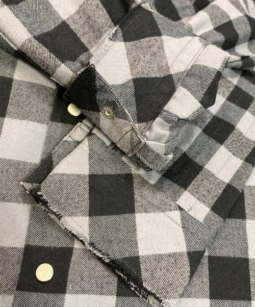 TAKAHIROMIYASHITA TheSoloIst.（タカヒロミヤシタ ザソロイスト）TAKAHIROMIYASHITA TheSoloIst. (タカヒロミヤシタ ザソロイスト) PRIMALOFT Nel Open Collar Check Shirt グレー×ブラック サイズ:48の古着・服飾アイテム