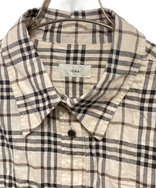 IENA（イエナ）IENA (イエナ) シャーリングチェックショートシャツ ベージュ サイズ:-の古着・服飾アイテム