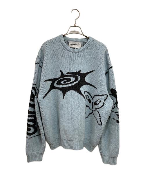 CARNE BOLLENTE（カルネボレンテ）CARNE BOLLENTE (カルネボレンテ) Cartoon Wetwork KNIT ブルー サイズ:Mの古着・服飾アイテム