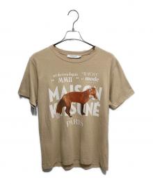 maison kitsune（メゾンキツネ）の古着「フォックスプリントTシャツ」｜ベージュ