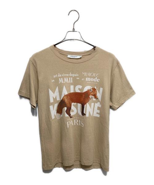 maison kitsune（メゾンキツネ）maison kitsune (メゾンキツネ) フォックスプリントTシャツ ベージュ サイズ:Sの古着・服飾アイテム