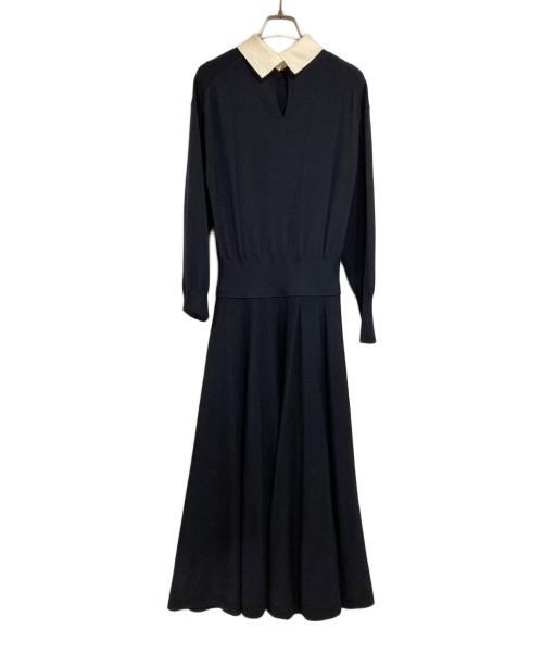 martinique（マルティニーク）martinique (マルティニーク) ウーステッドウールクレリックワンピース ネイビー サイズ:表記なしの古着・服飾アイテム