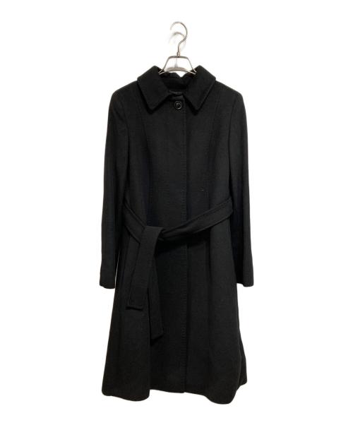 Max Mara Studio（マックスマーラ ストゥディオ）MAX MARA STUDIO (マックスマーラ ストゥディオ) ヴァージンウールステンカラーコート ブラック サイズ:36の古着・服飾アイテム