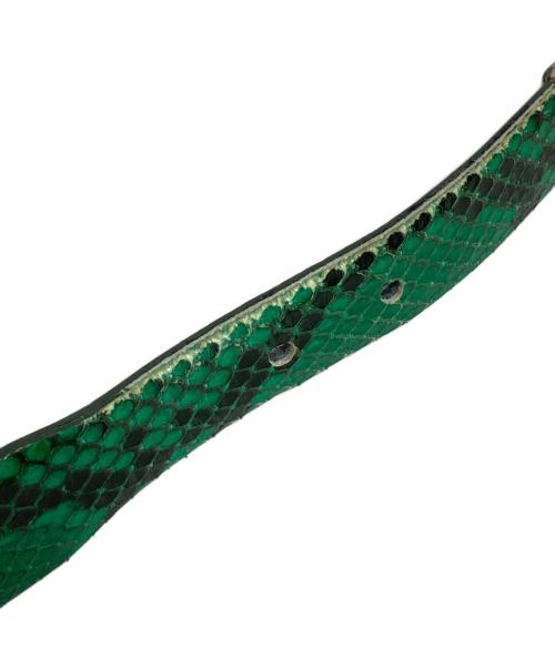 TOGA PULLA（トーガ プルラ）TOGA PULLA (トーガ プルラ) レザーコンビベルト グリーン×ブラックの古着・服飾アイテム