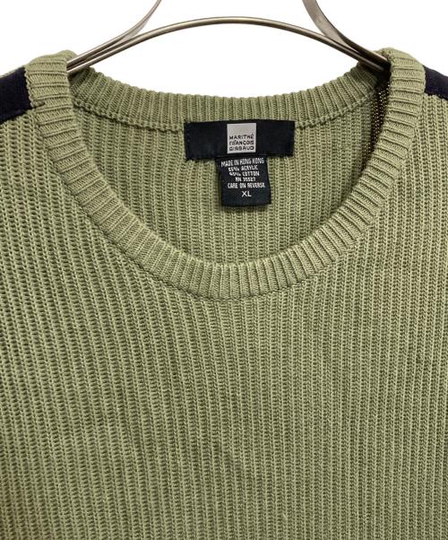 MARITHE+FRANCOIS GIRBAUD（マリテフランソワジルボー）MARITHE+FRANCOIS GIRBAUD (マリテフランソワジルボー) L/S side design knitsew オリーブ サイズ:XLの古着・服飾アイテム