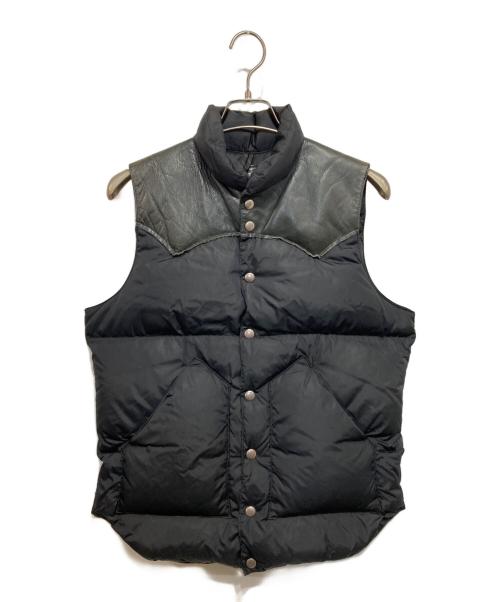 RockyMountainFeatherBed（ロッキーマウンテンフェザーベッド）RockyMountainFeatherBed (ロッキーマウンテンフェザーベッド) レザーヨークダウンベスト ブラック サイズ:38の古着・服飾アイテム