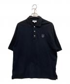 maison kitsuneメゾンキツネ）の古着「ボールド フォックスヘッド パッチ オーバーサイズ ポロ」｜ブラック