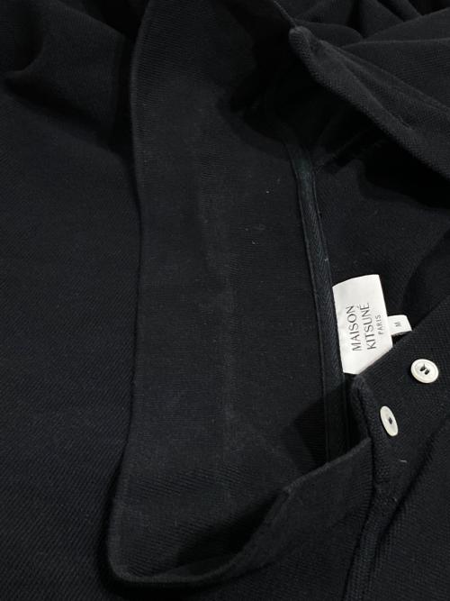 maison kitsune（メゾンキツネ）maison kitsune (メゾンキツネ) ボールド フォックスヘッド パッチ オーバーサイズ ポロ ブラック サイズ:Mの古着・服飾アイテム