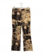 ISSEY MIYAKEイッセイミヤケ）の古着「総柄ストレートパンツ」｜ベージュ×ブラック