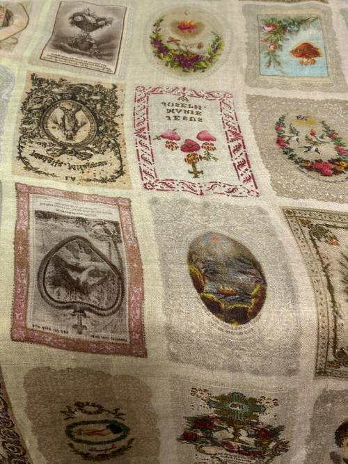 FALIERO SARTI（ファリエロサルティ）FALIERO SARTI (ファリエロサルティ) Promise プリントストール ブラウンの古着・服飾アイテム