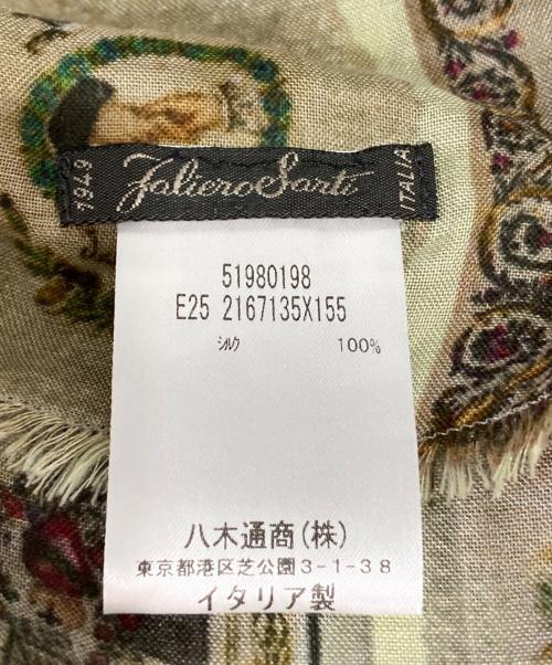 FALIERO SARTI（ファリエロサルティ）FALIERO SARTI (ファリエロサルティ) Promise プリントストール ブラウンの古着・服飾アイテム