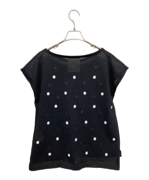BEARDSLEY（ビアズリー）BEARDSLEY (ビアズリー) ドット刺しゅうプルオーバー ブラック サイズ:Ｆの古着・服飾アイテム