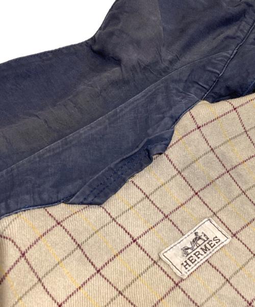 HERMES（エルメス）HERMES (エルメス) ステンカラーコート ネイビー サイズ:Sの古着・服飾アイテム