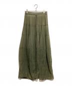 JIL SANDERジルサンダー）の古着「レイヤーチュールスカート」｜グリーン