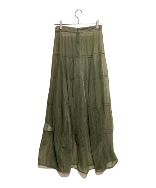 JIL SANDER（ジルサンダー）JIL SANDER (ジルサンダー) レイヤーチュールスカート グリーン サイズ:34の古着・服飾アイテム