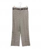 MIU MIUミュウミュウ）の古着「ギンガムチェックバージンウールパンツ」｜グレー