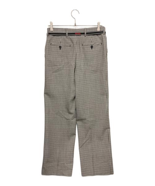 MIU MIU（ミュウミュウ）MIU MIU (ミュウミュウ) ギンガムチェックバージンウールパンツ グレー サイズ:38の古着・服飾アイテム