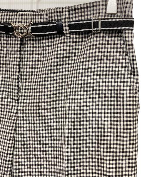 MIU MIU（ミュウミュウ）MIU MIU (ミュウミュウ) ギンガムチェックバージンウールパンツ グレー サイズ:38の古着・服飾アイテム