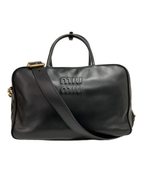 MIU MIU（ミュウミュウ）MIU MIU (ミュウミュウ) レザー ボー バッグ ブラックの古着・服飾アイテム