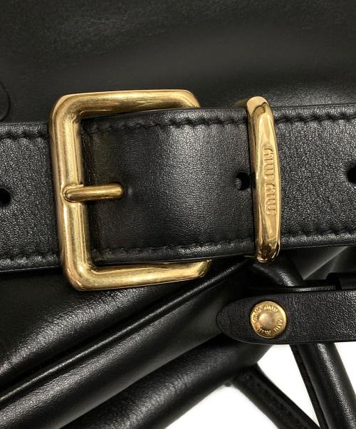 MIU MIU（ミュウミュウ）MIU MIU (ミュウミュウ) レザー ボー バッグ ブラックの古着・服飾アイテム