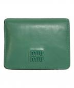 MIU MIUミュウミュウ）の古着「ロゴウォレット」｜グリーン