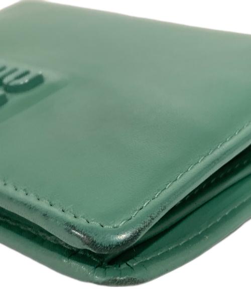 MIU MIU（ミュウミュウ）MIU MIU (ミュウミュウ) ロゴウォレット グリーンの古着・服飾アイテム