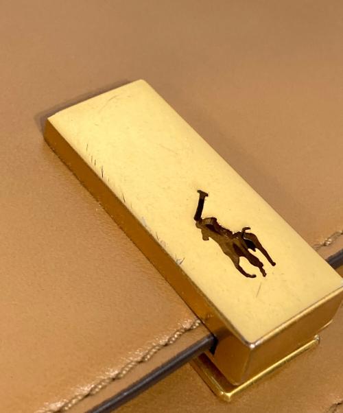 POLO RALPH LAUREN（ポロ・ラルフローレン）POLO RALPH LAUREN (ポロ・ラルフローレン) レザーサドルバッグ ベージュの古着・服飾アイテム