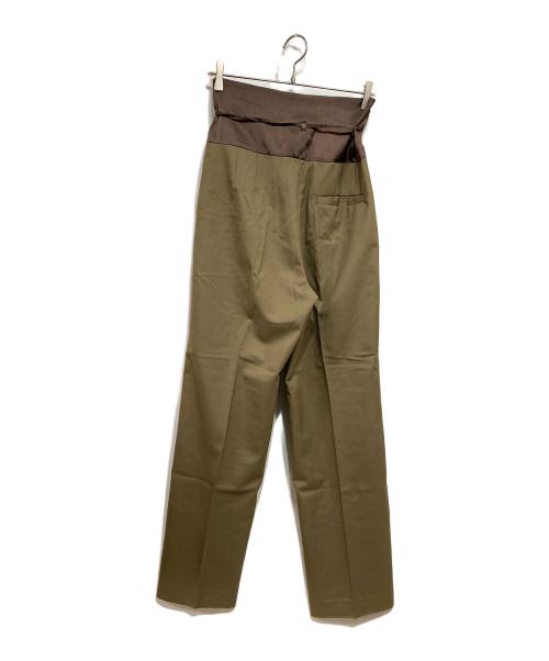 6(ROKU) BEAUTY&YOUTH（ロク ビューティーアンドユース）6(ROKU) BEAUTY&YOUTH (ロク ビューティーアンドユース) ウールサテンパンツ カーキ サイズ:36の古着・服飾アイテム