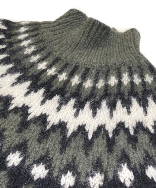 BATONER（バトナ―）BATONER (バトナ―) モヘアノルディックタートルネック アイボリー×オリーブ サイズ:1の古着・服飾アイテム
