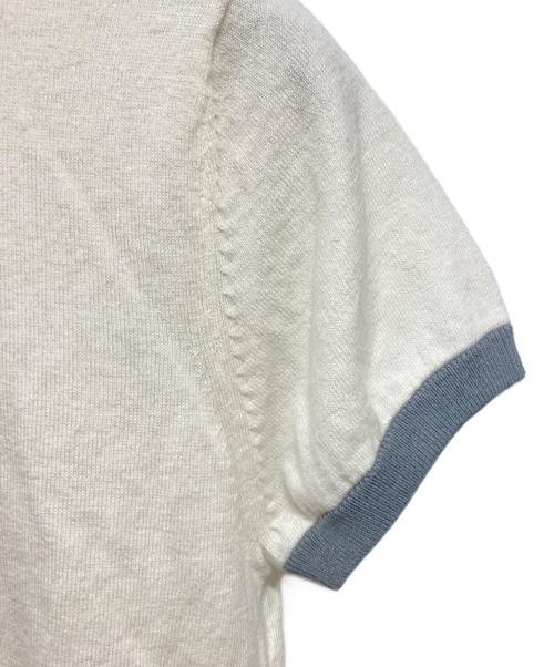 extreme cashmere（エクストリーム カシミア）extreme cashmere (エクストリーム カシミア) カシミヤブレンド半袖ニット グレー×アイボリー サイズ:記載無しの古着・服飾アイテム