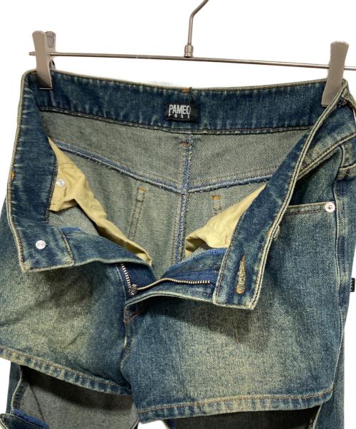 PAMEO POSE（パメオポーズ）PAMEO POSE (パメオポーズ) 加工デニムパンツ インディゴ サイズ:Sの古着・服飾アイテム