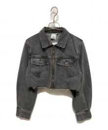 X-GIRL（エックスガール）の古着「OVERDYED ZIP UP DENIM JACKET」｜グレー