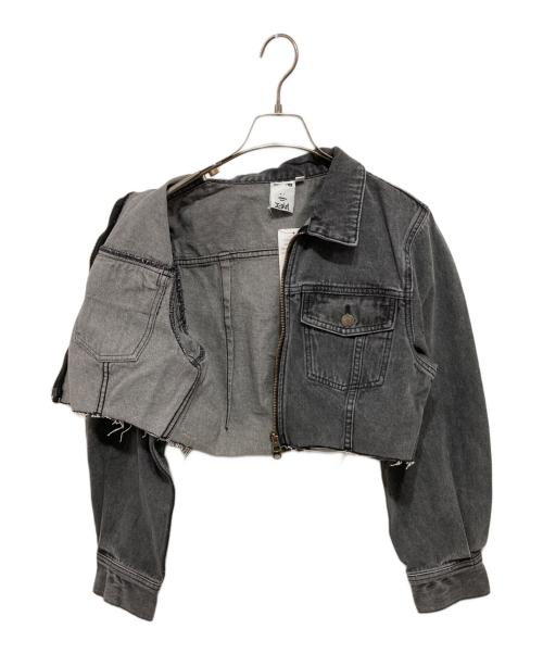 X-GIRL（エックスガール）X-GIRL (エックスガール) OVERDYED ZIP UP DENIM JACKET グレー サイズ:Ｍの古着・服飾アイテム