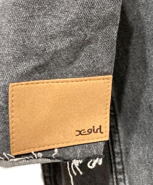 X-GIRL（エックスガール）X-GIRL (エックスガール) OVERDYED ZIP UP DENIM JACKET グレー サイズ:Ｍの古着・服飾アイテム